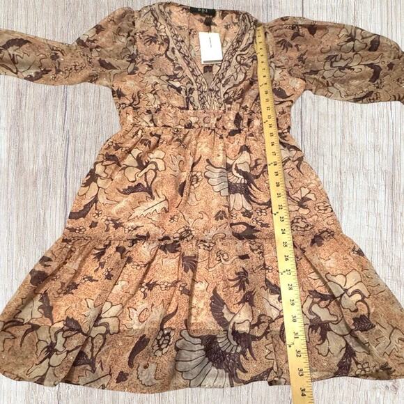 NWT OPT Degage Floral Boho Long Sleeve Dress Medium - Picture 3 of 15